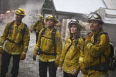 Jordan Calloway, Jules Latimer, Diane Farr, and Billy Burke in 'Fire Country' - 'Backfire'