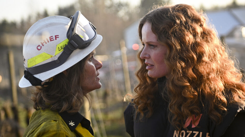 Diane Farr and Rebecca Mader in 'Fire Country' - 'Backfire'