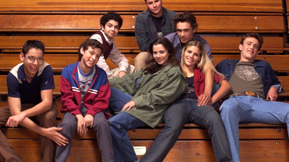 Freaks and Geeks cast - Martin Starr, John Francis Daley, Samm Levine, Linda Cardellini, Seth Rogen, James Franco, Busy Philipps, Jason Segel