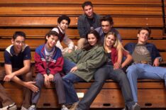 Freaks and Geeks cast - Martin Starr, John Francis Daley, Samm Levine, Linda Cardellini, Seth Rogen, James Franco, Busy Philipps, Jason Segel