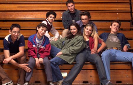 Freaks and Geeks cast - Martin Starr, John Francis Daley, Samm Levine, Linda Cardellini, Seth Rogen, James Franco, Busy Philipps, Jason Segel