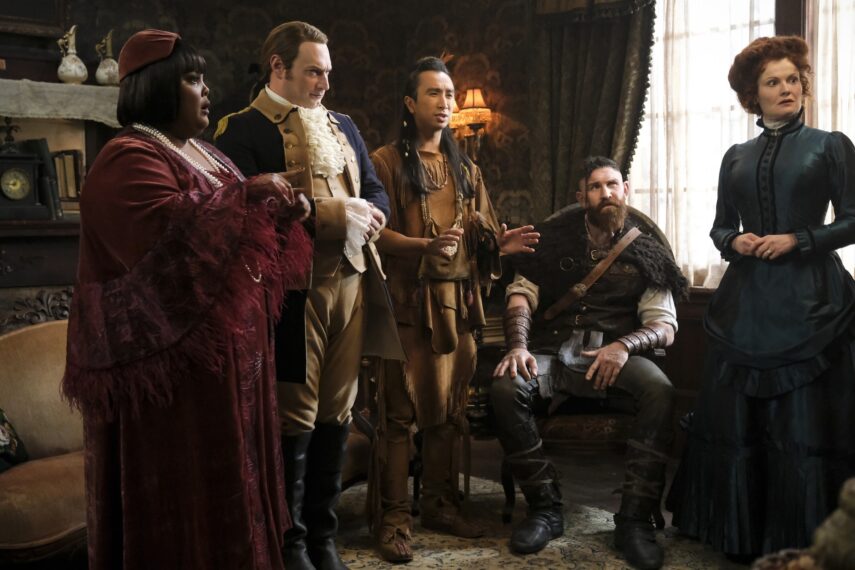 Danielle Pinnock as Alberta, Brandon Scott Jones as Isaac, Roman Zaragoza as Sasappis, Devan Chandler Long as Thorfinn, and Rebecca Wisocky as Hetty in 'Ghosts'