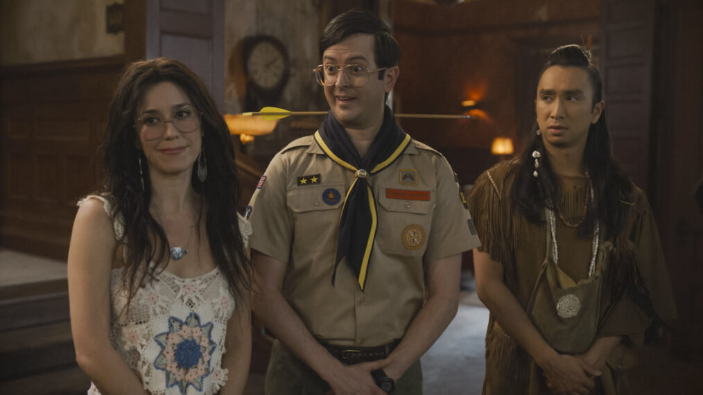 Sheila Carrasco, Richie Moriarty, and Roman Zaragoza from 'Ghosts' Season 2