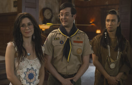 Sheila Carrasco, Richie Moriarty, and Roman Zaragoza from 'Ghosts' Season 2