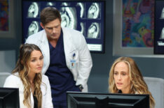 Camilla Luddington, Chris Carmack, and Kim Raver in 'Grey's Anatomy'