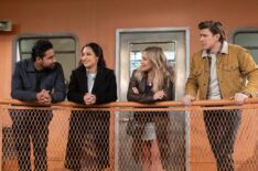 Suraj Sharma, Francia Raisa, Hilary Duff, and Christopher Lowell in 'How I Met Your Father'