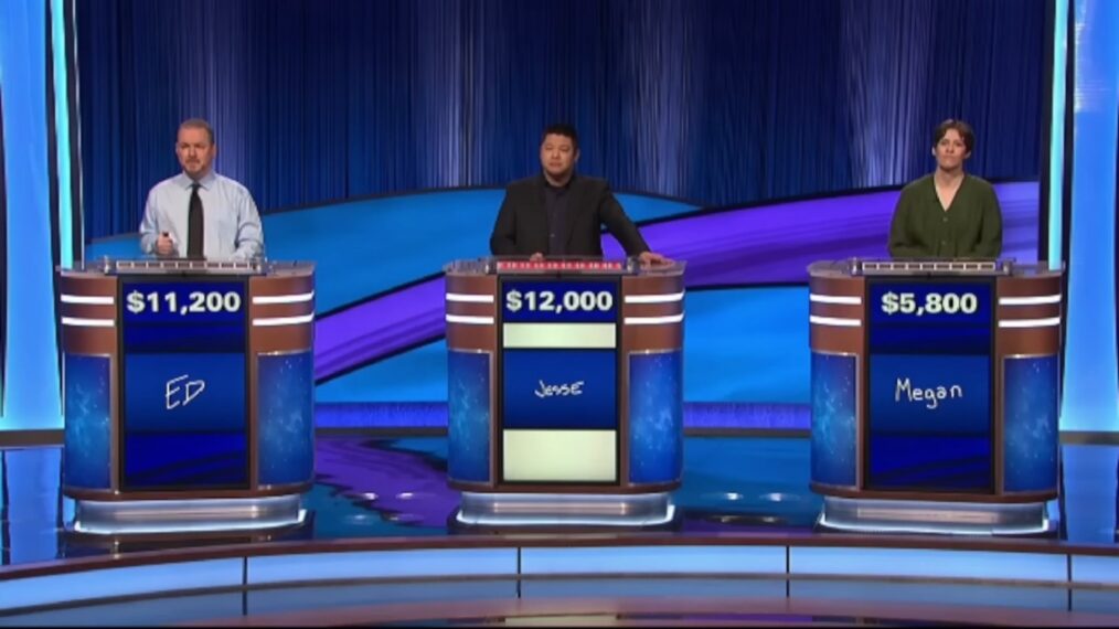 Ed, Jesse, and Megan on 'Jeopardy!'