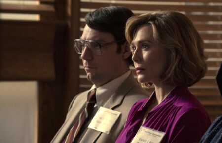 Patrick Fugit and Elizabeth Olsen in 'Love & Death'