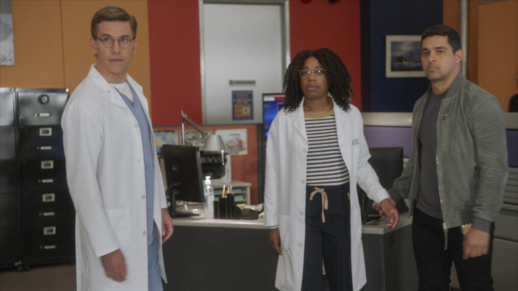 Brian Dietzen, Diona Reasonover, and Wilmer Valderrama in 'NCIS'