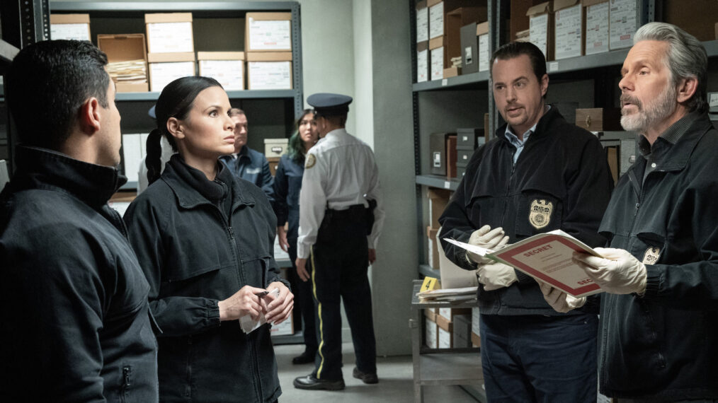 Wilmer Valderrama, Katrina Law, Sean Murray, and Gary Cole in 'NCIS'