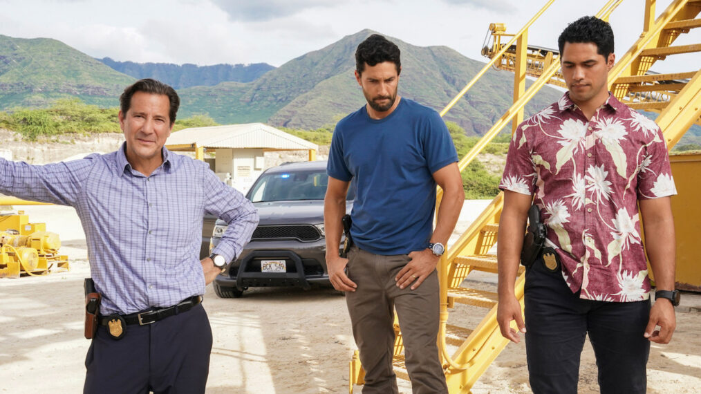 Henry Ian Cusick, Noah Mills, and Alex Tarrant in 'NCIS: Hawai'i' - 'Dies Irae'