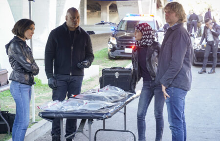 Daniela Ruah, LL Cool J, Medalion Rahimi, and Eric Christian Olsen in 'NCIS: LA'