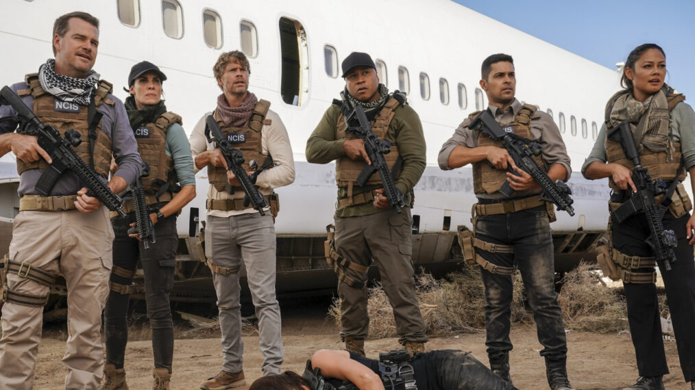 Chris O'Donnell, Daniela Ruah, Eric Christian Olsen, LL Cool J, Wilmer Valderrama, and Vanessa Lachey in 'NCIS: LA'