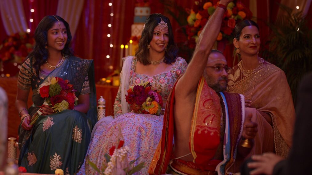 Maitreyi Ramakrishnan, Richa Moorjani, and Poorna Jagannathan in 'Never Have I Ever' Season 4