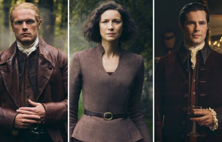 Sam Heughan, Caitriona Balfe, and David Berry in 'Outlander' Season 7 character portraits