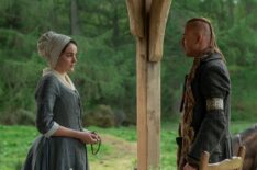 Izzy Meikle-Small and John Bell in 'Outlander' Season 7