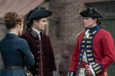 Sophie Skelton, David Berry, and Charles Vandervaart in 'Outlander' Season 7