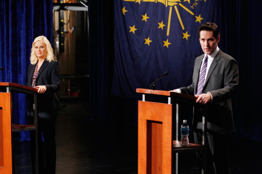 Amy Poehler and Paul Rudd in 'Parks and Recreation'