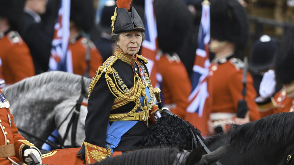 Princess Anne at the crowning of King Charles