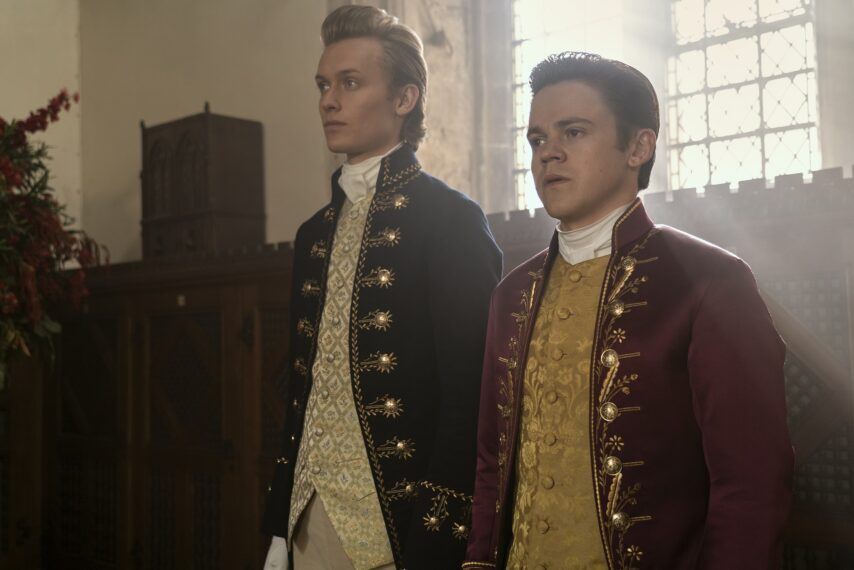 Freddie Dennis and Sam Clemmett in 'Queen Charlotte: A Bridgerton Story'