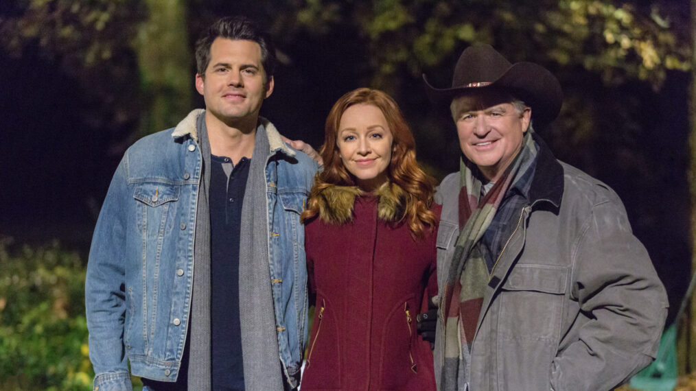 Kristoffer Polaha, Lindy Booth, and Treat Williams in 'Rocky Mountain Christmas'