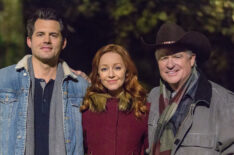 Kristoffer Polaha, Lindy Booth, and Treat Williams in 'Rocky Mountain Christmas'