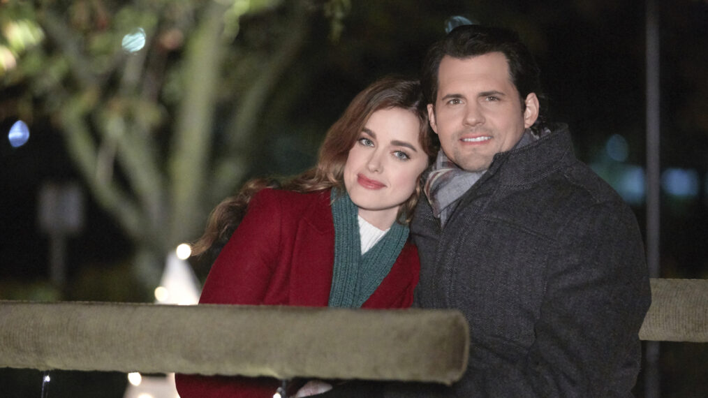 Ashley Newbrough and Kristoffer Polaha in 'Small Town Christmas'