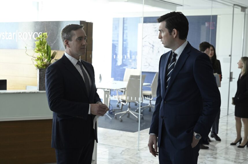 Matthew Macfadyen and Nicholas Braun in 'Succession' Season 4