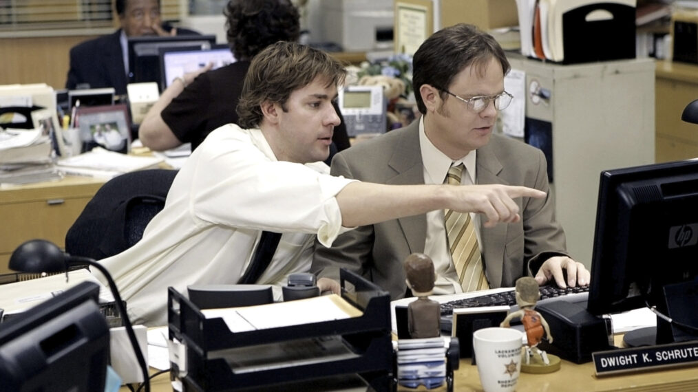 John Krasinski as Jim and Rainn Wilson as Dwight in 'The Office'