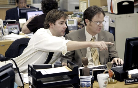 John Krasinski as Jim and Rainn Wilson as Dwight in 'The Office'