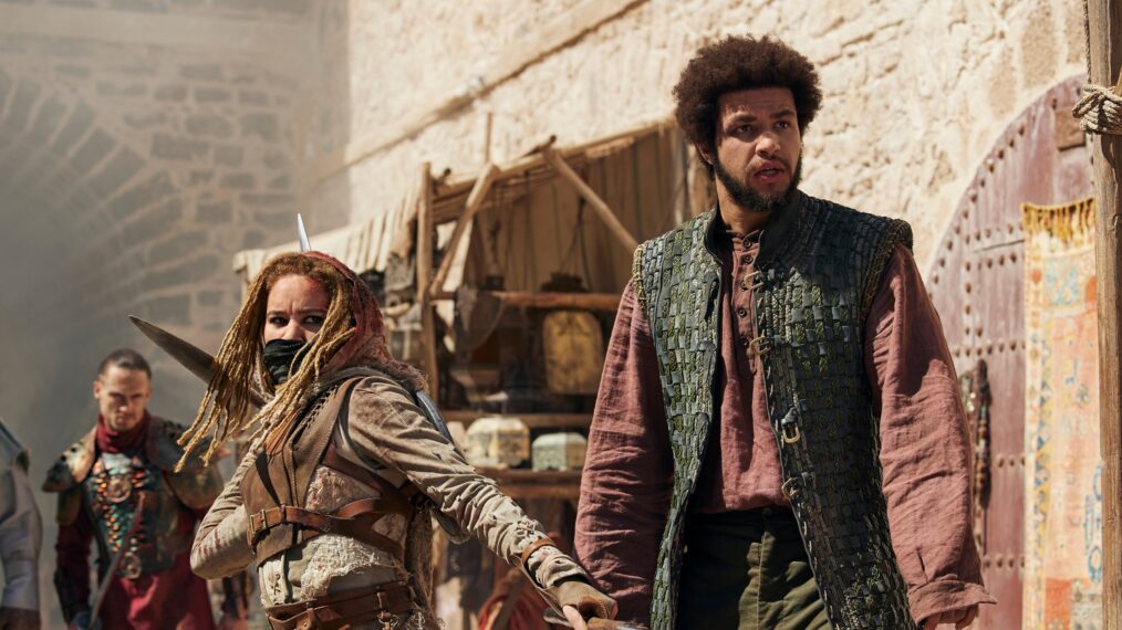 Ayoola Smart and Marcus Rutherford in 'The Wheel of Time' - Season 2