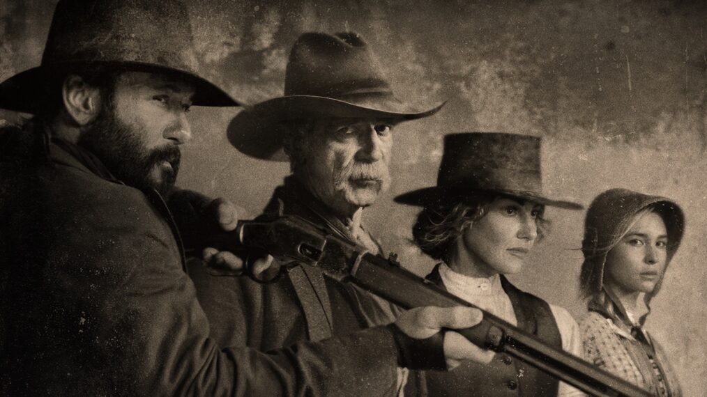 Tim McGraw, Sam Elliot, Faith Hill, and Isabel May in '1883'