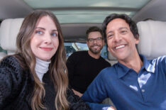 Alison Brie, Danny Pudi, Joel McHale in 'Carpool Karaoke'