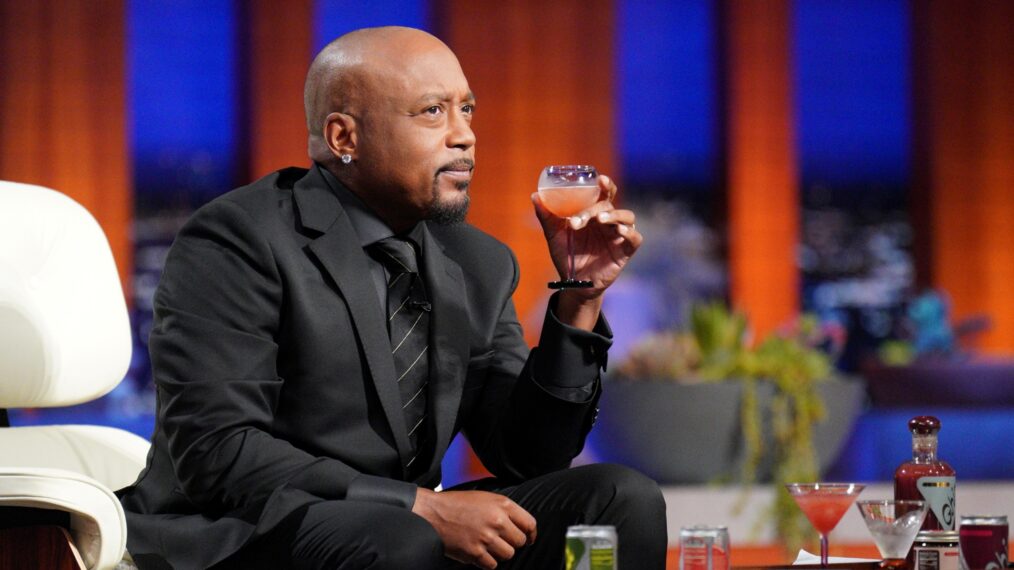 Daymond John Shark Tank trying a nonalcoholic beverage on Shark Tank