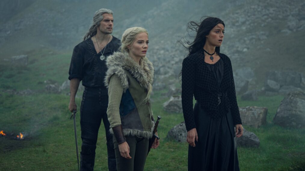 The Witcher - Henry Cavill as Geralt, Freya Allan as Ciri, and Anya Chalotra as Yennefer