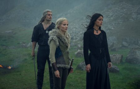 Henry Cavill, Anya Chalotra, and Freya Allan in 'The Witcher' Season 3