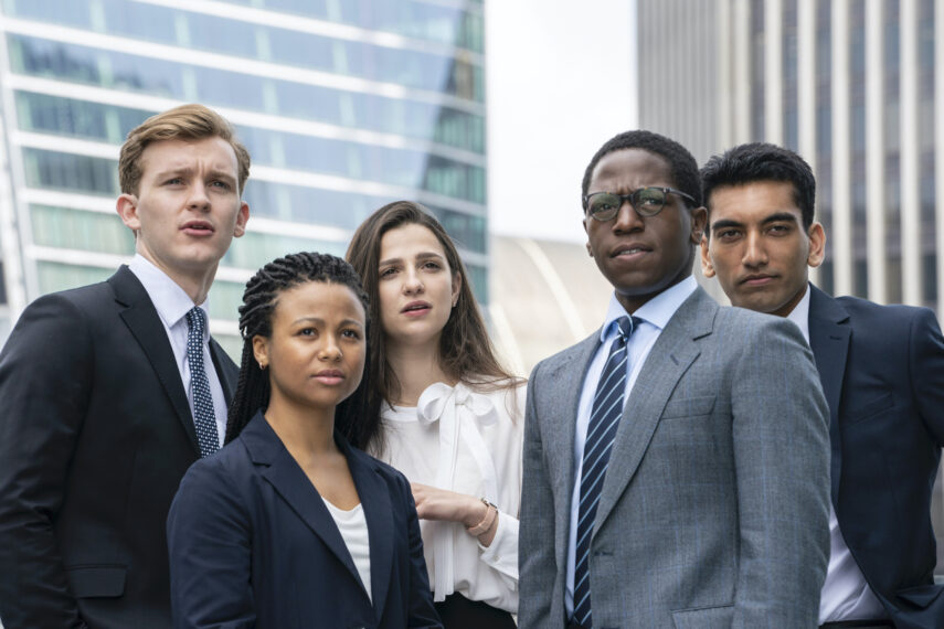 Cast of Industry - Season 1 - Harry Lawtey, Myha'la Herrold, Marisa Abela, David Jonsson, and Nabhaan Rizwan
