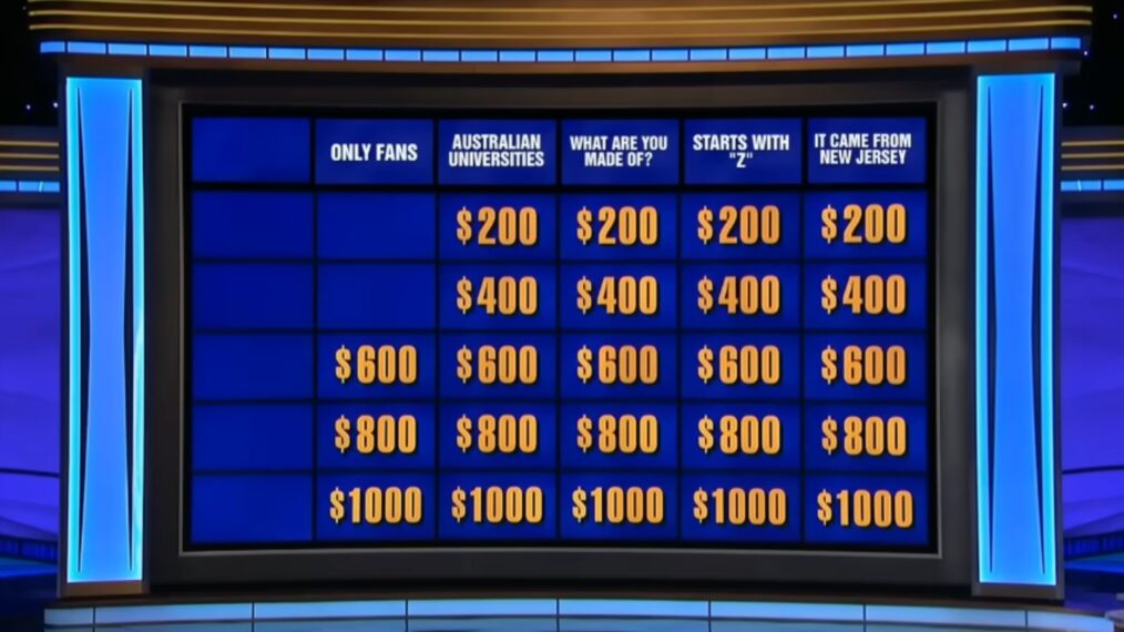Jeopardy Only Fans Board