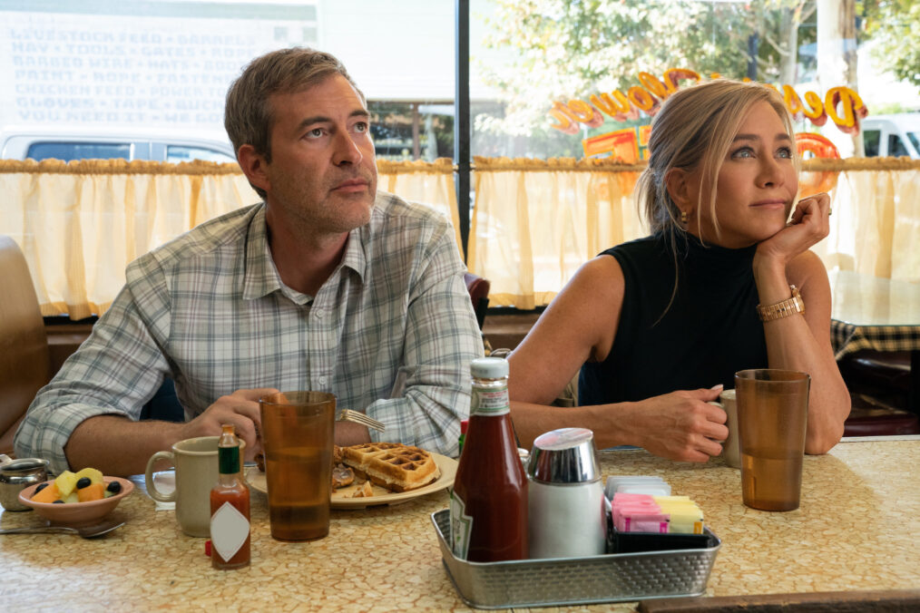 Mark Duplass as Chip Black, Jennifer Aniston as Alex Levy in 'The Morning Show' Season 3