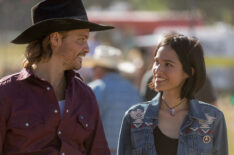 Luke Grimes and Kelsey Asbille in 'Yellowstone'
