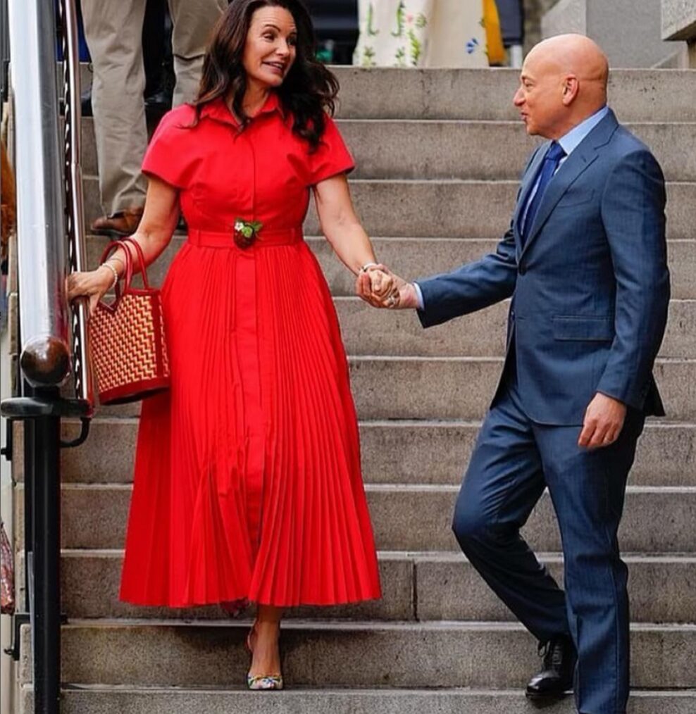 Kristin Davis and Evan Handler on the set of 'And Just Like That' Season 2