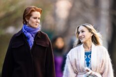 Cynthia Nixon and Sarah Jessica Parker on the set of 'And Just Like That...' Season 2