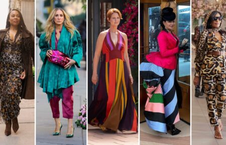 Karen Pittman, Sarah Jessica Parker, Cynthia Nixon, Kristin Davis, and Sarita Choudhury in 'And Just Like That' Season 2