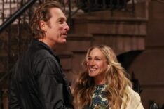 John Corbett and Sarah Jessica Parker on the set of 'And Just Like That...' Season 2