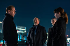 Damian Lewis, David Costabile, Asia Kate Dillon, and Maggie Siff in 'Billions'