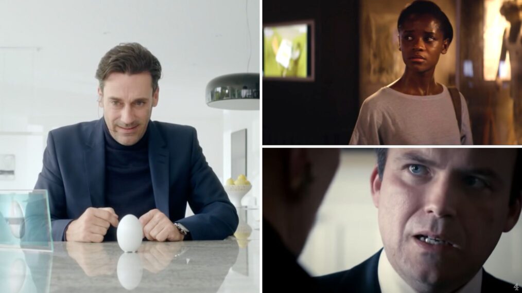 Jon Hamm, Letitia Wright, and Rory Kinnear in Rory Kinnear in 'Black Mirror'