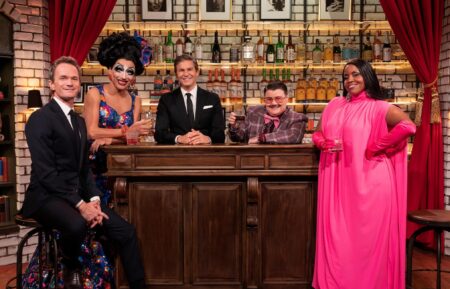 Neil Patrick Harris, Bianca Del Rio, Haneefah Wood, David Burtka & Murray Hill in Hulu's 'Drag Me to Dinner'