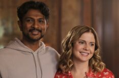 Utkarsh Ambudkar and Rose McIver in 'Ghosts' Season 2