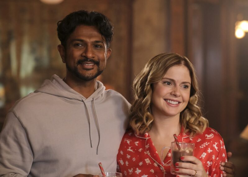 Utkarsh Ambudkar and Rose McIver in 'Ghosts' Season 2 