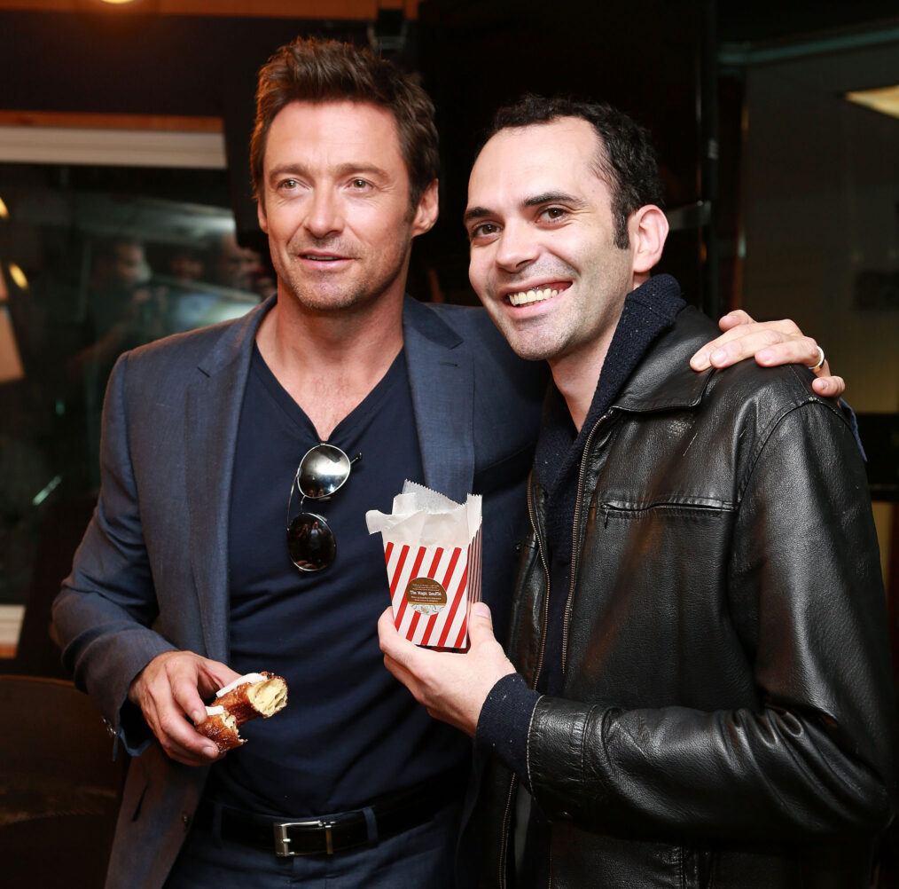 Hugh Jackman and chef Dominique Ansel eat donuts in NYC in 2013